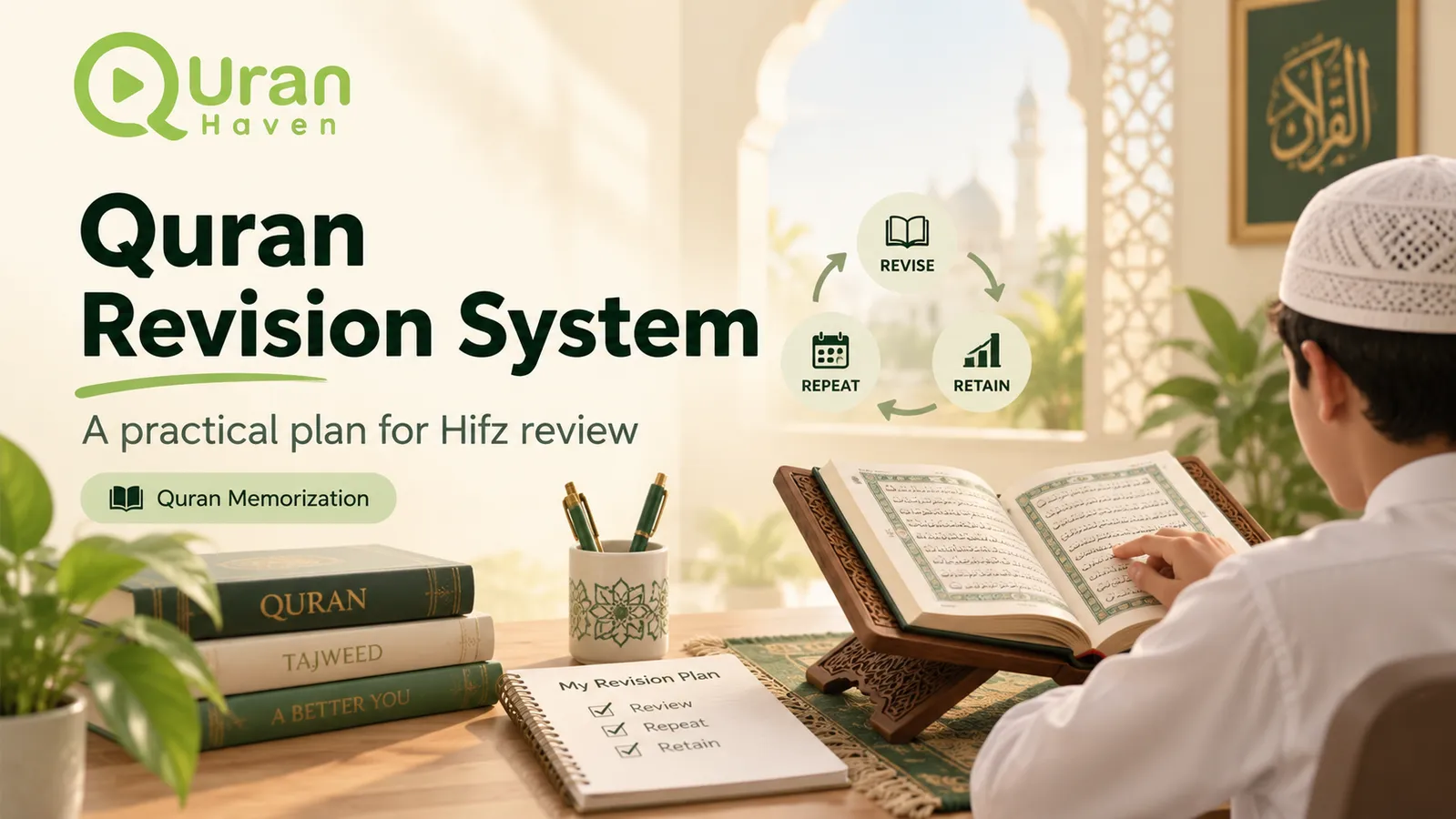 Quran revision system combining recent Hifz and long-term review