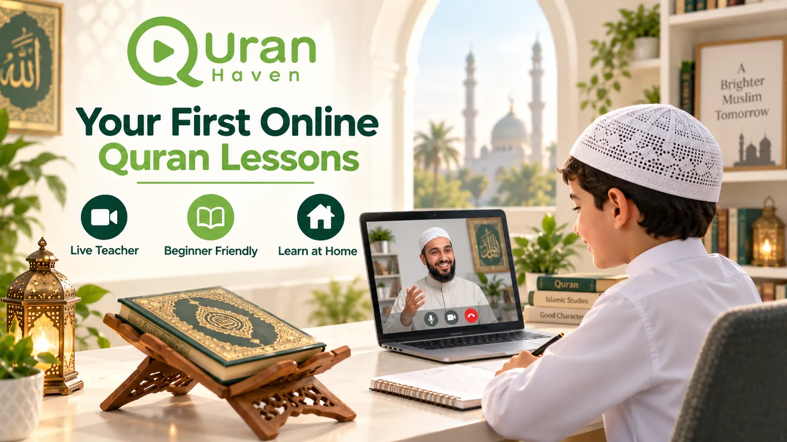 First online Quran lessons for beginners learning reading pronunciation and Tajweed