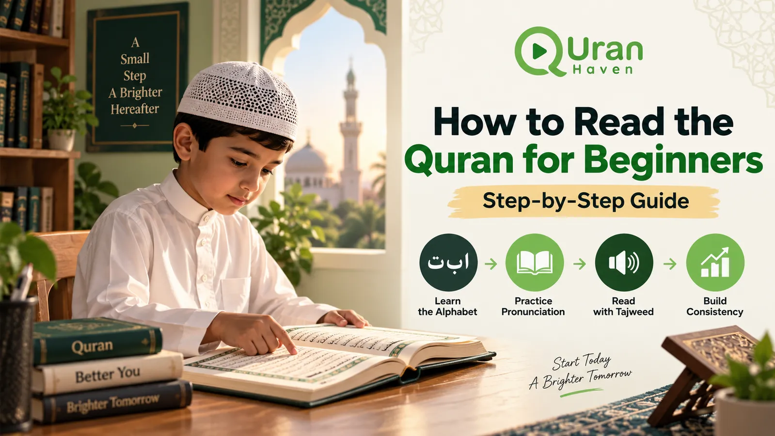 Beginner learning how to read the Quran step by step